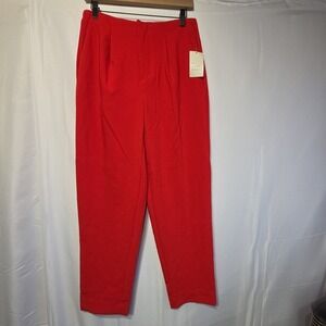 A New Day Red Dress Pants Women's Size 8 Tapered Leg Pleated Front Zip NWT